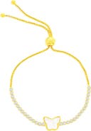 SIMONA Butterfly Mother-of-Pearl & Cubic Zirconia Slider Bracelet