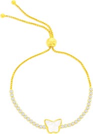 SIMONA Butterfly Mother-of-Pearl & Cubic Zirconia Slider Bracelet