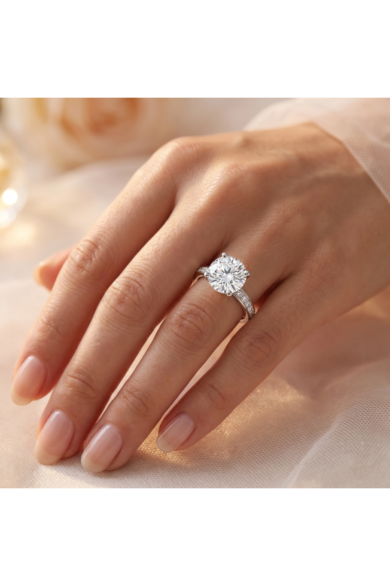 Certified 2 1/4Ct Karthy Diamond Engagement Ring 14k Gold or Platinum Lab Grown, Alternate, color, 14k White Gold