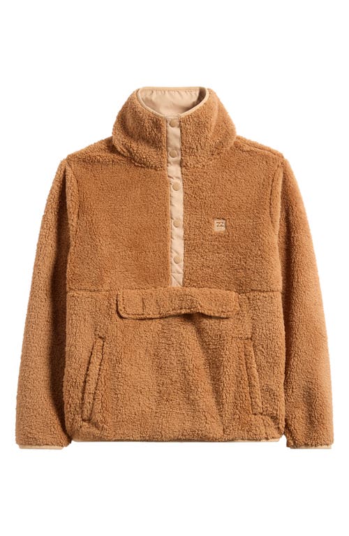 Billabong Switchback Textured Fleece Pullover In Sandalwood