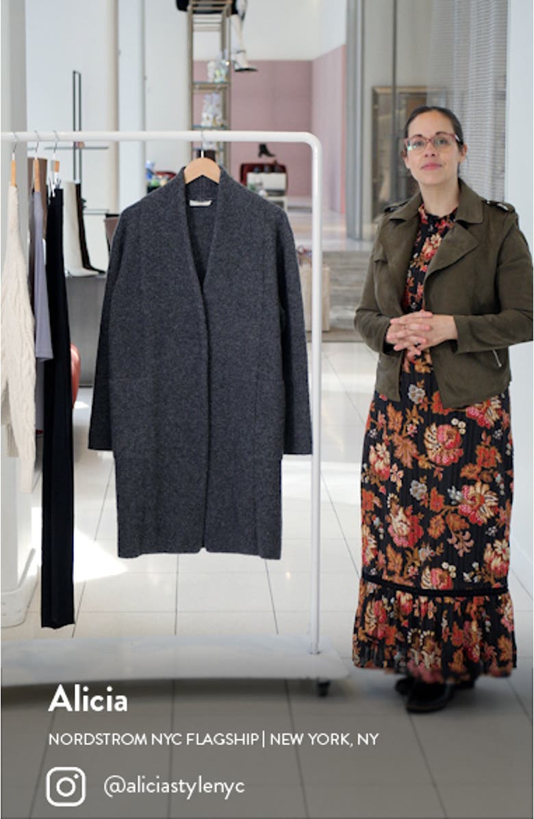 Bouclé Wool Blend Cardigan Coat, sales video thumbnail