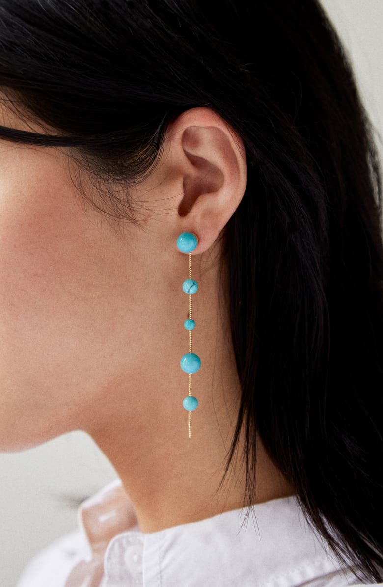 BaubleBar Madeline Turquoise Bead Drop Earrings, Alternate, color,