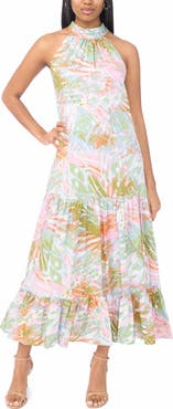 MSK Sleeveless Halter Midi Dress