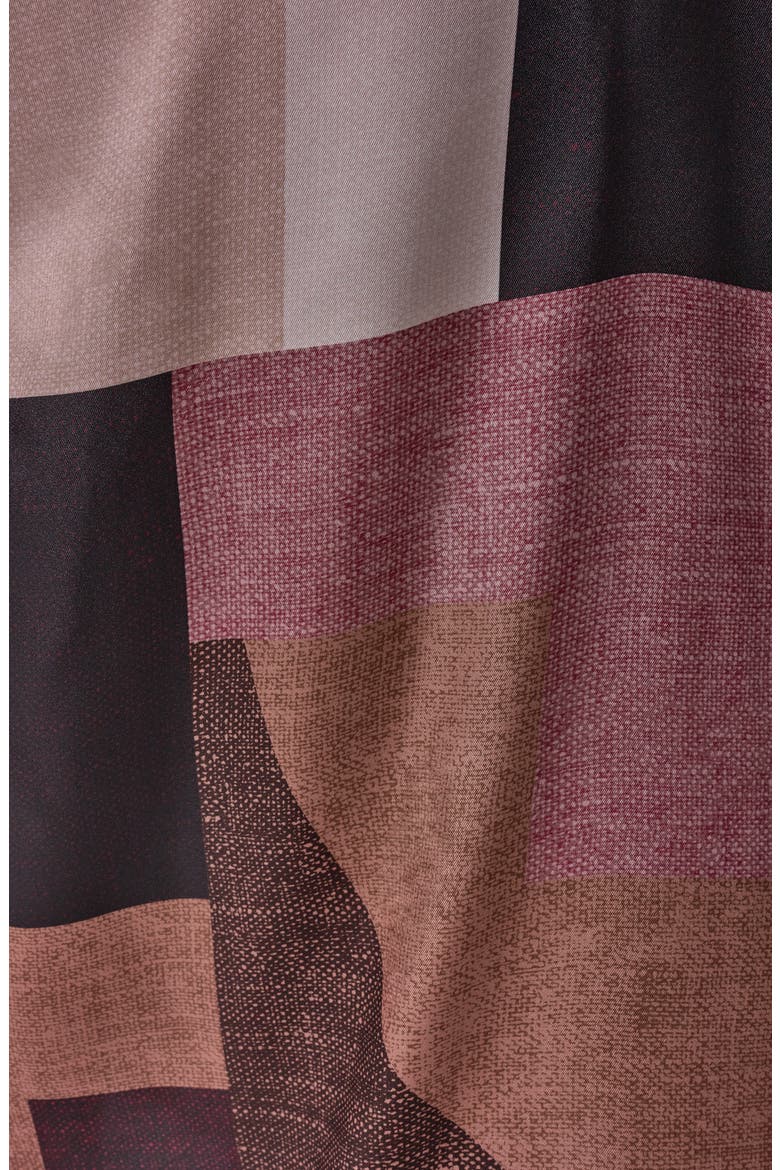 Colorblock One-Shoulder Twill Midi Dress, Alternate, color, BLK/ CAMEL MULTI
