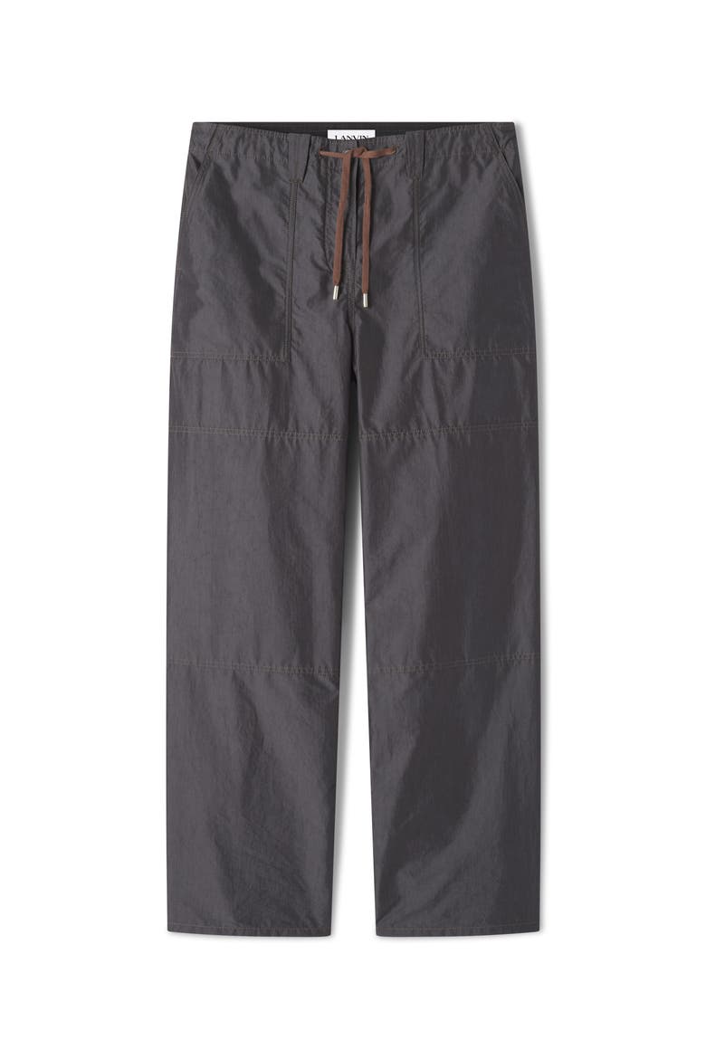 Wide-Leg Chambray Pants, Alternate, color, Black