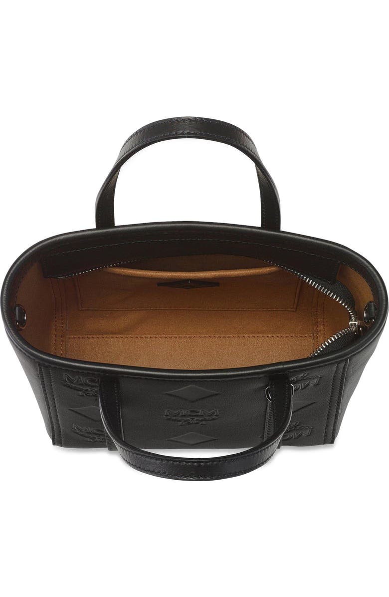 MCM Mini Toni Top-Zip Shopper in Maxi Monogram Leather, Alternate, color, Black