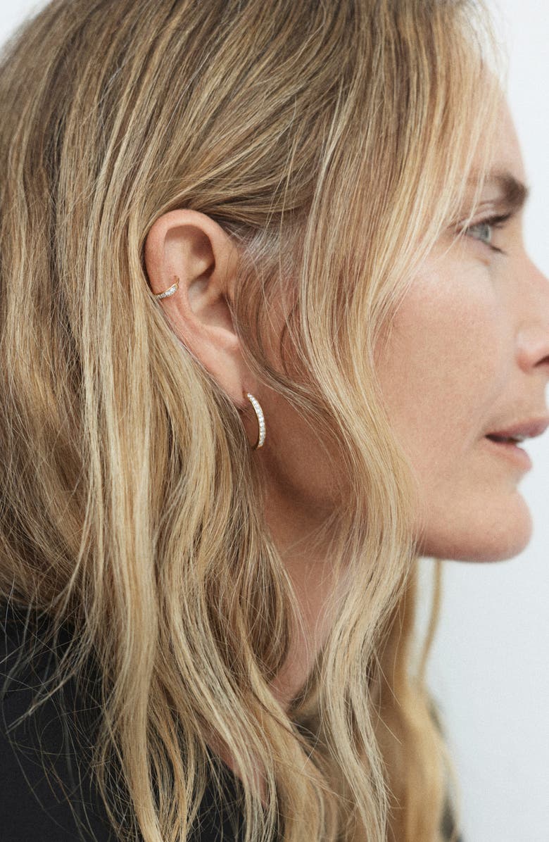 Monica Vinader Essential Lab Grown Diamond Pavé Hoop Earrings, Alternate, color, 18K Gold Vermeil / Diamond