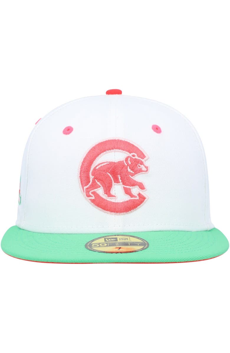 New Era Men's New Era White/Green Chicago Cubs Watermelon Lolli 59FIFTY Fitted Hat, Alternate, color,