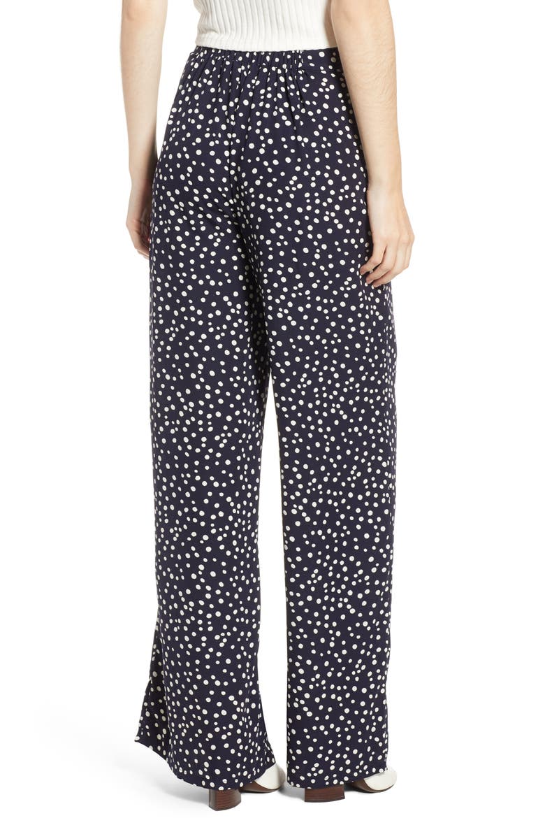 Abstract Wide Leg Pants, Alternate, color, NAVY/ WHITE