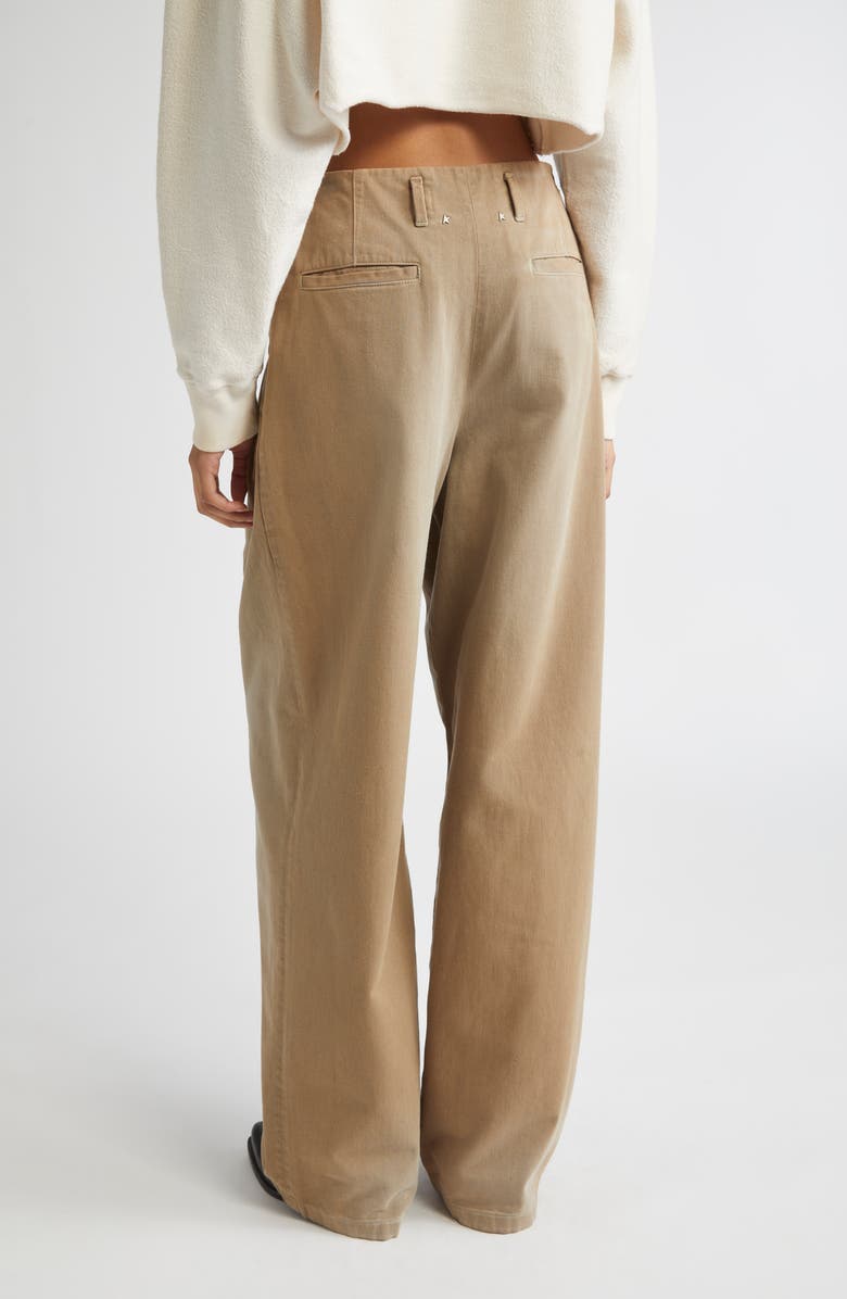 Golden Goose Journey Hollywood Waist Twill Wide Leg Pants, Alternate, color, Pale Khaki