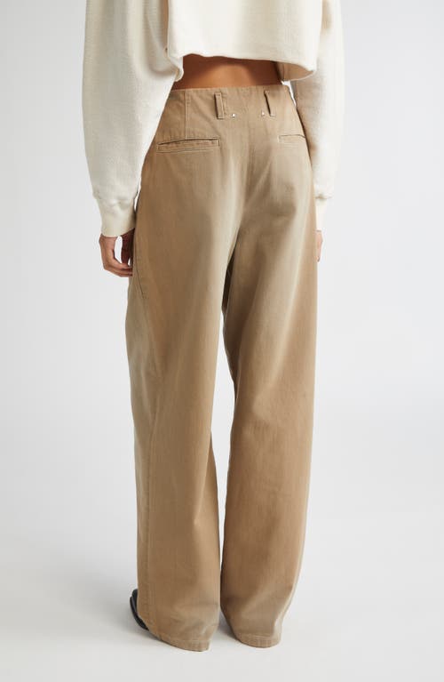 Golden Goose Journey Hollywood Waist Twill Wide Leg Pants In Brown