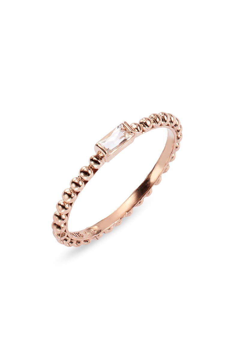 Anzie Dew Drop Topaz Baguette Stacking Ring, Main, color, Rose Gold