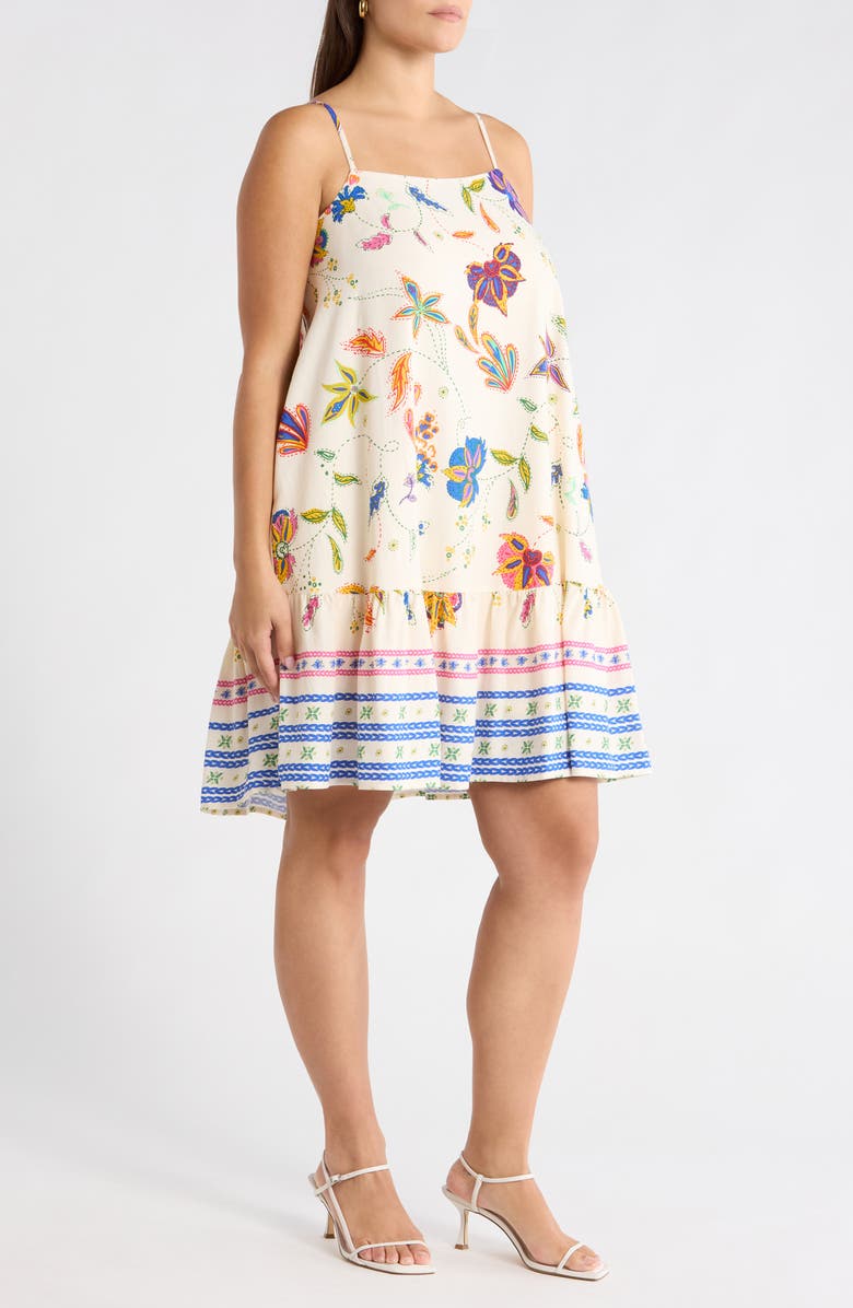 SUGARLIPS Miraflor Jenny Shift Minidress, Alternate, color, Ivory-Multi