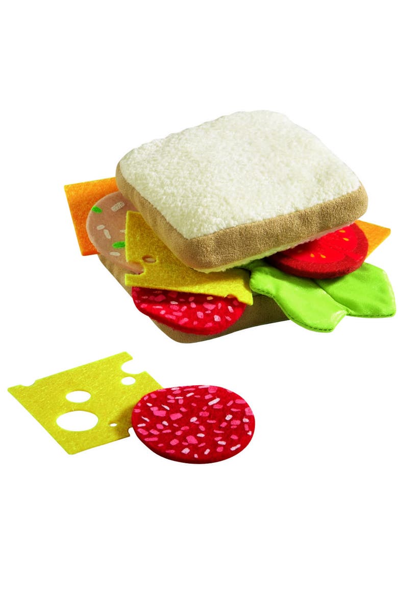 HABA Soft Sandwich Play Food Set - 12-Piece Pretend Lunch Kit for Kids - Toy Kitchen Accessories for Imaginative Cooking & Role-Play for 3 Years & Up, Main, color, Multi