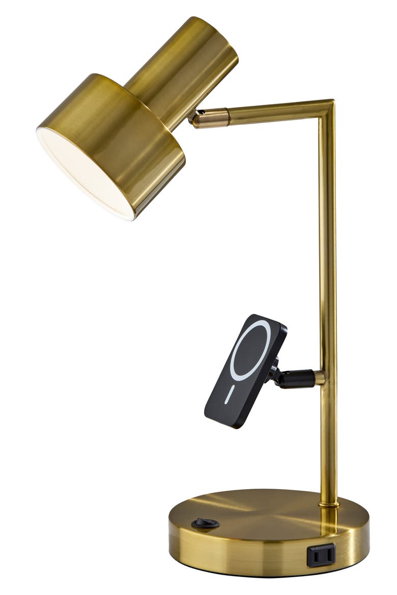 Rowe Supercharger LED Desk Lamp, Main, color, ANTIQUE BRASS