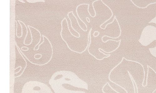 Coco Moon Monstera Leaf Bliss Fleece Throw Blanket In Tan