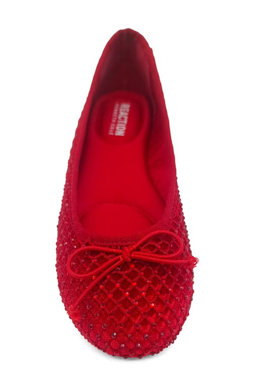 Reaction Kenneth Cole Palmer Mesh Rhinestone Diamond Mesh Ballet Flat In Red