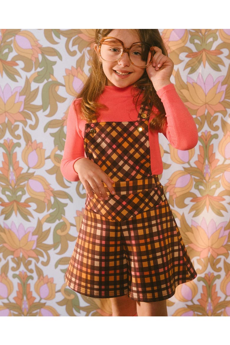 Little Girl's Milano Shortall Plaid Magenta And Brown, Alternate, color, Pink & Brown Plaid