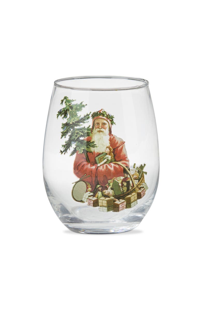 tag So This Is Christmas Stemless Wine Glass Multicolor, Main, color, Multicolored