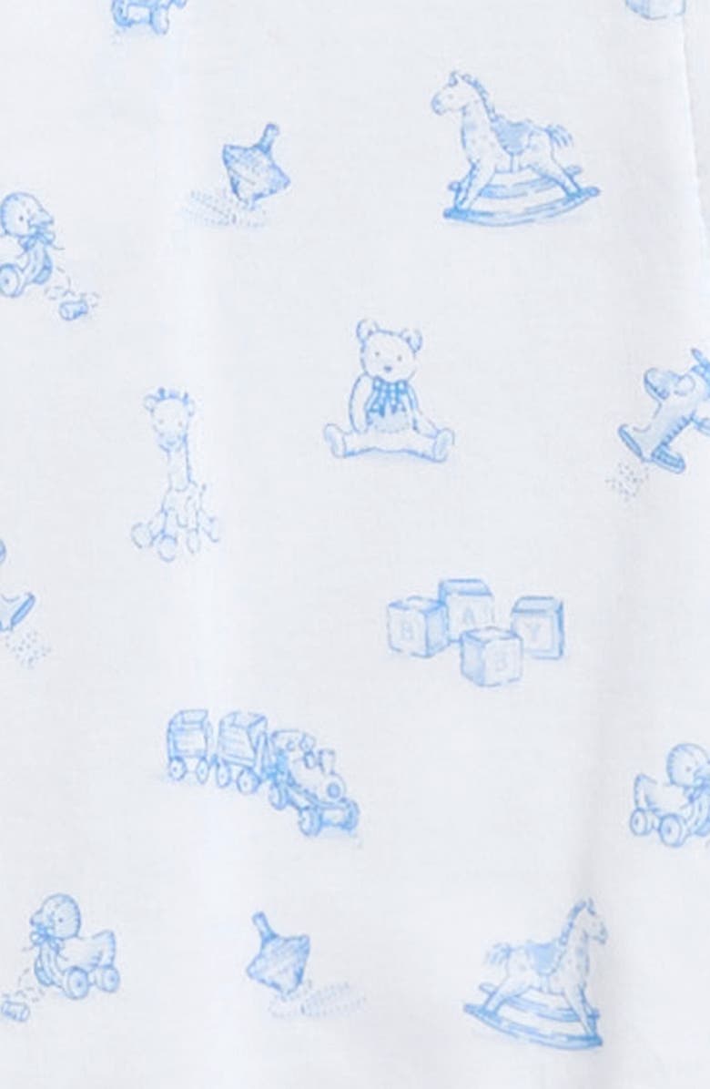 Kissy Kissy Print Pima Cotton Footie, Alternate, color, Light Blue