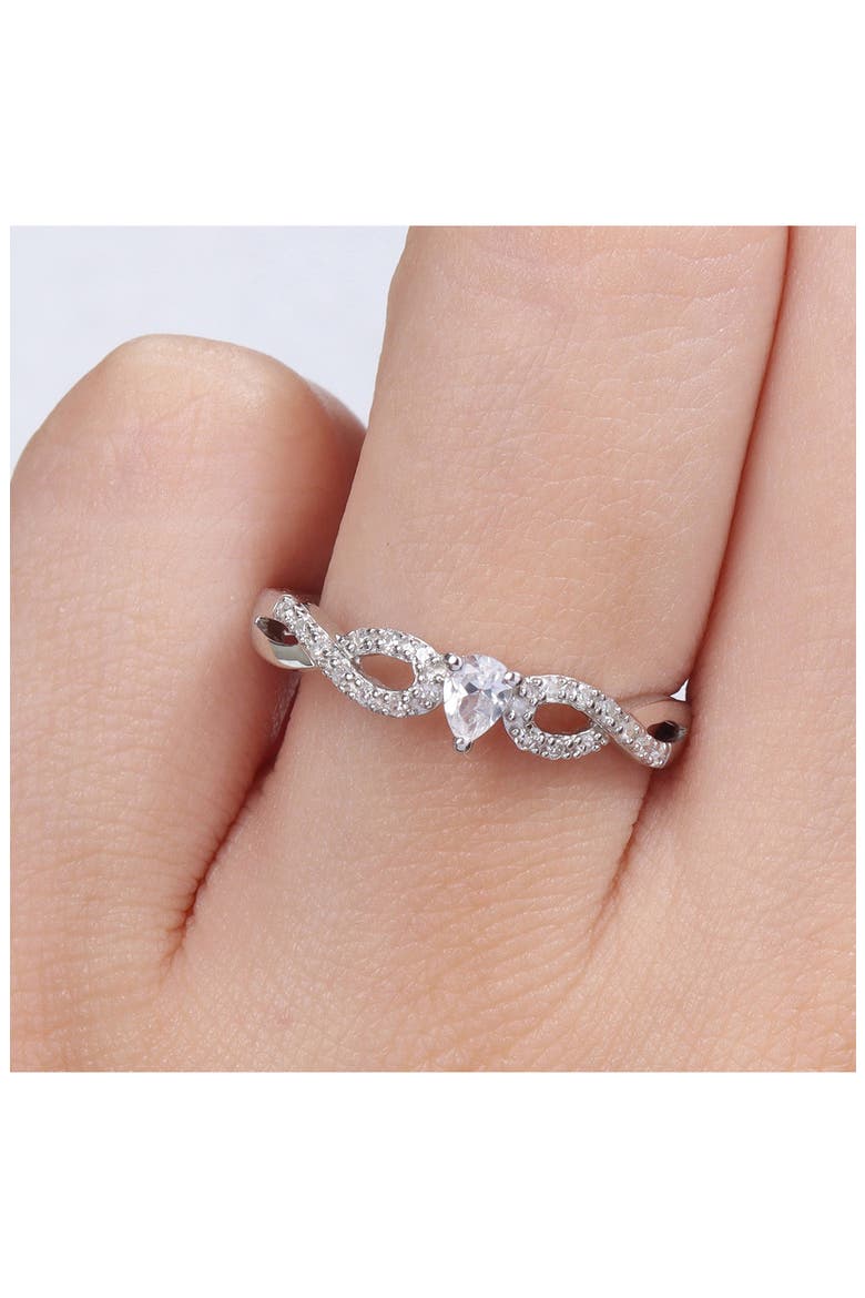 Sterling Silver Diamond Heart Shape Ring - 0.08 ctw, Alternate, color, SILVER