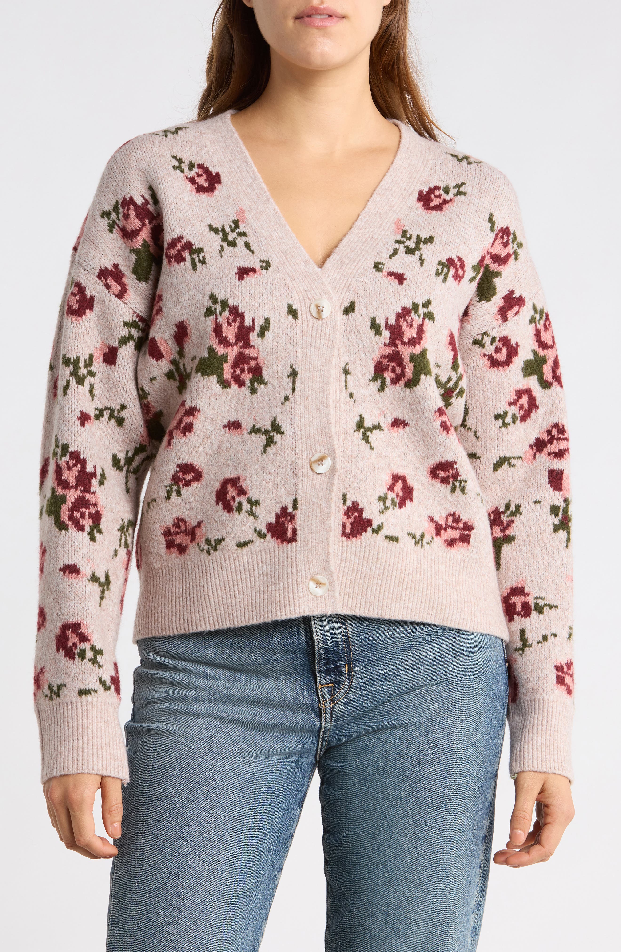 Floral Jacquard Cardigan