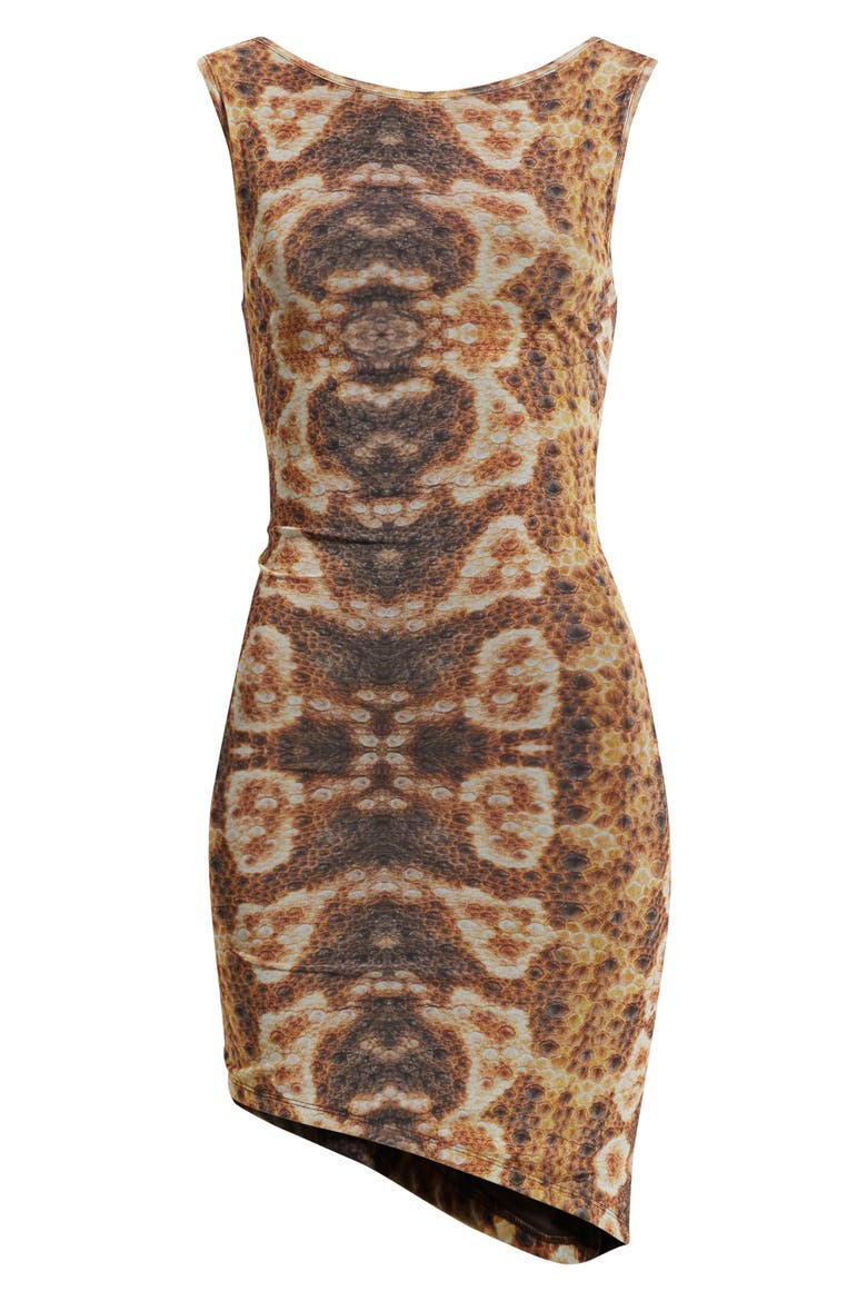 Caracola Asymmetric Body-Con Minidress, Alternate, color, MIEL