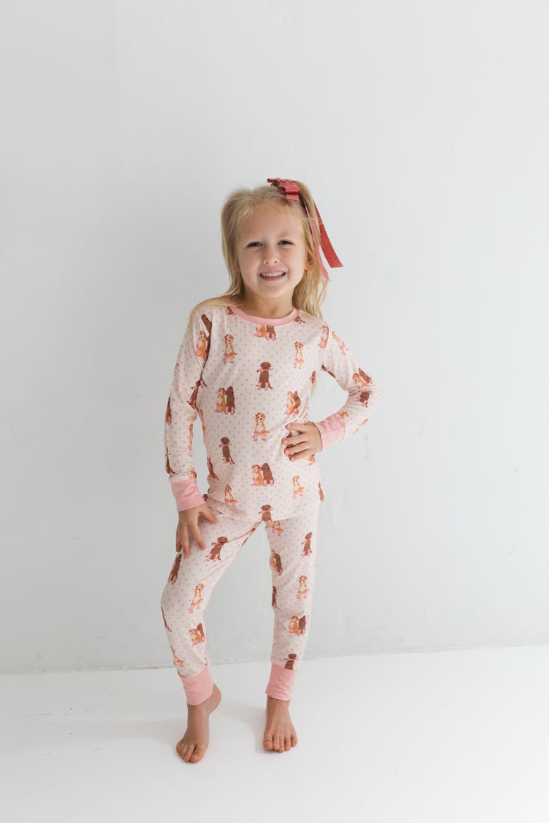 Pup Friends Two Piece Sleepwear Set, Main, color, Pink