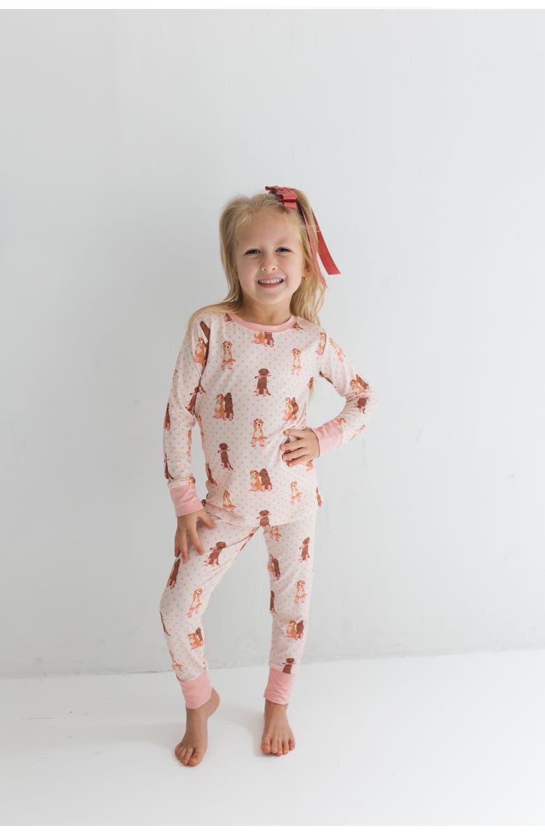 In My Jammers Pup Friends Two Piece Sleepwear Set, Main, color, Pink