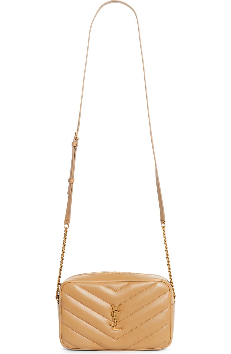 Saint Laurent Loulou Mattelassé Leather Camera Bag, Main, color, Natural Tan