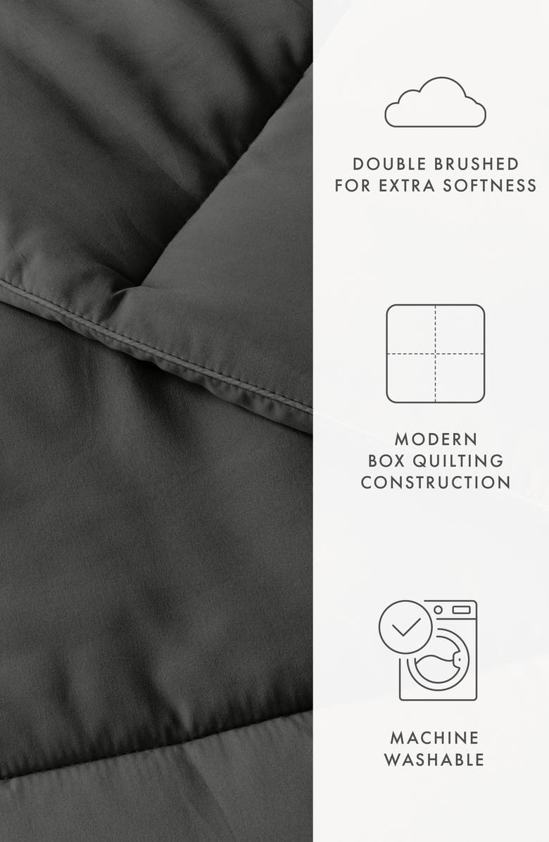 HOMESPUN All Season Premium Down Alternative Solid Comforter, Alternate, color, Gray