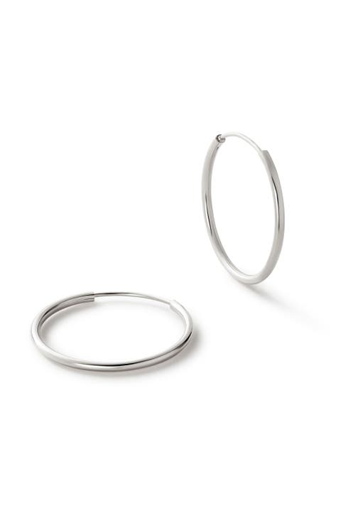 Gold Slim Hoop Earrings - Medium