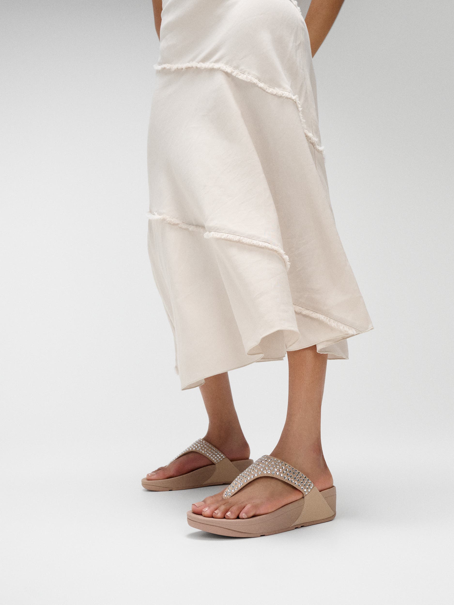 Lulu Maxi-crystal toe-post sandals, Alternate, color, Classic Beige