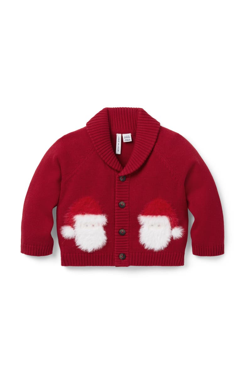 Janie and Jack The Santa Baby Cardigan, Main, color, Red