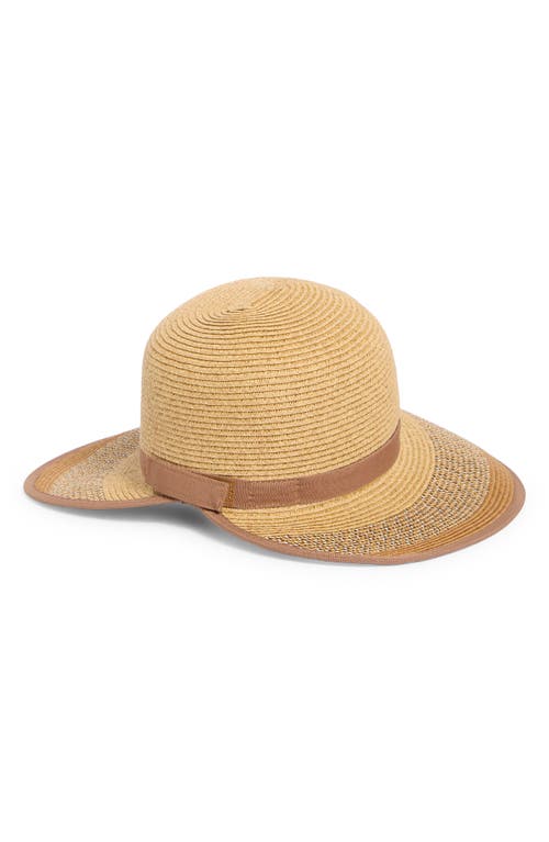 Nine West Split Back Straw Floppy Hat