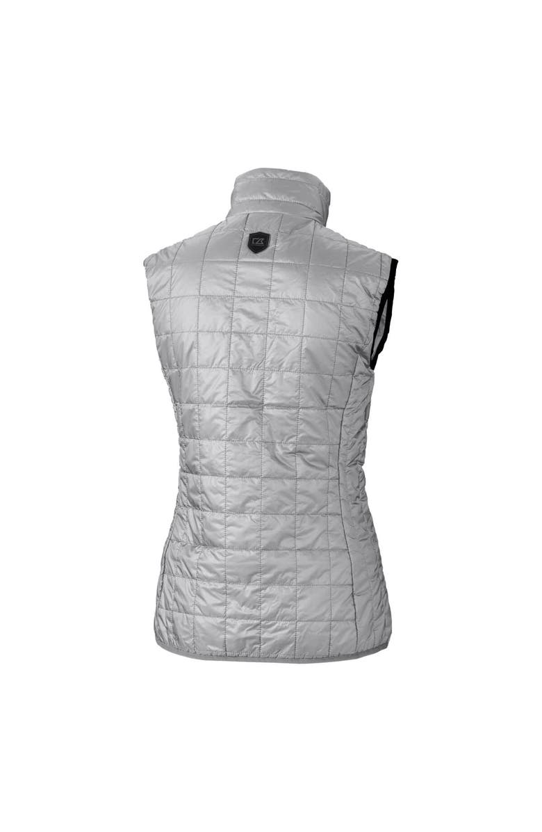 Cutter & Buck Women's Cutter & Buck  Silver Jacksonville Jaguars Helmet Logo Rainier PrimaLoft Eco Insulated Full-Zip Puffer Vest, Alternate, color, 