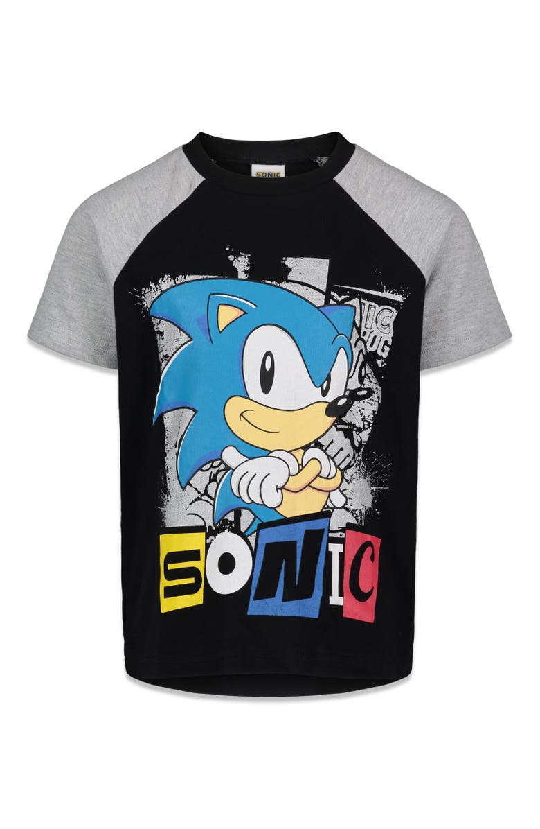 SEGA Sonic the Hedgehog 2-Pack T-Shirts, Alternate, color, Black / Grey / Blue