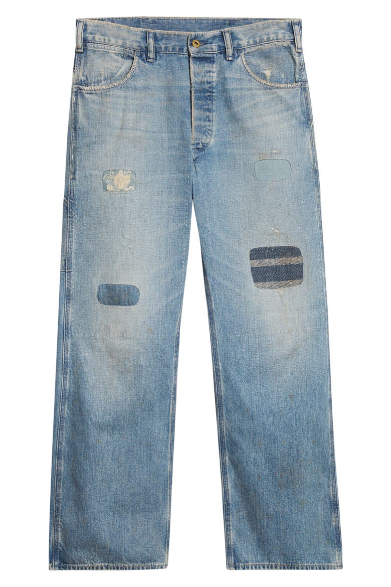 Relaxed Fit Repaired Carpenter Jeans, Alternate, color, EARLSTONE WASH