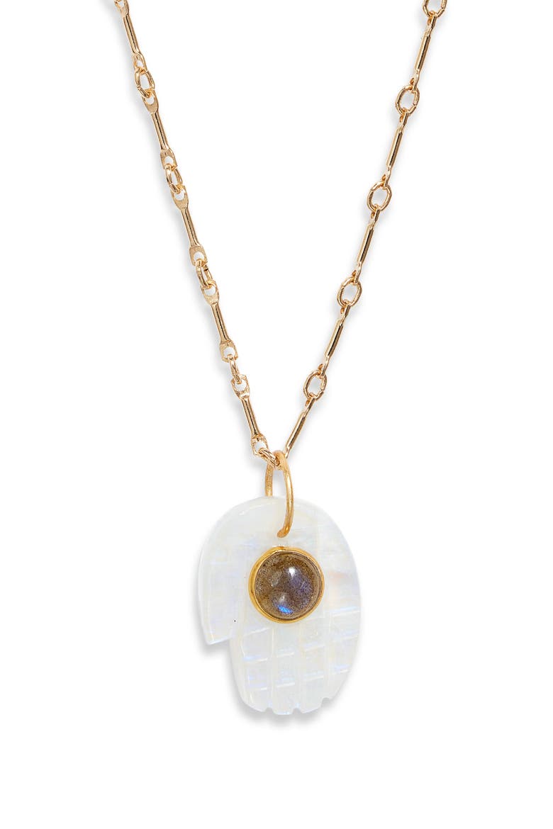 Luminous Hamsa Pendant Necklace, Main, color, GOLD