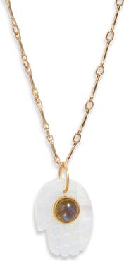 Child of Wild Luminous Hamsa Pendant Necklace