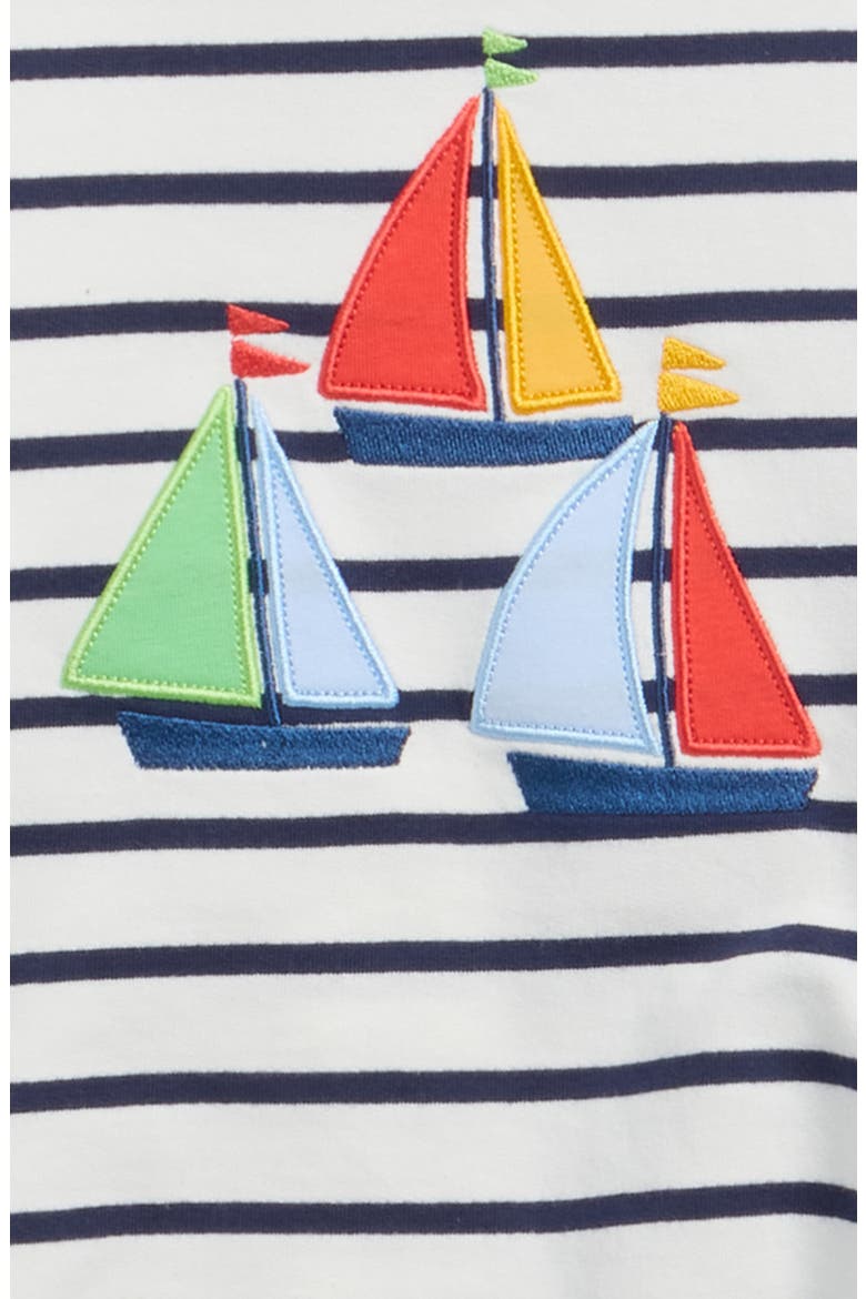 Nautical Stripe Long Sleeve Shirt & Shorts Set, Alternate, color, NAVY