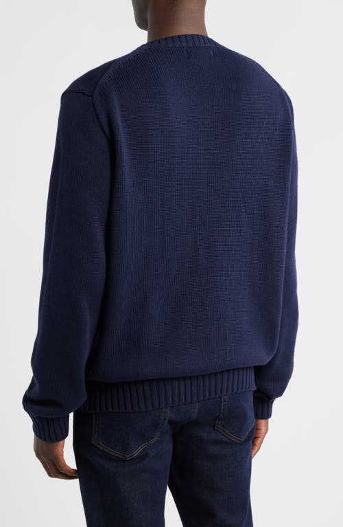 Polo Ralph Lauren Intarsia Flag Cotton Crewneck Sweater In Blue