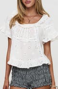 Princess Polly Teigen Eyelet Lace Top