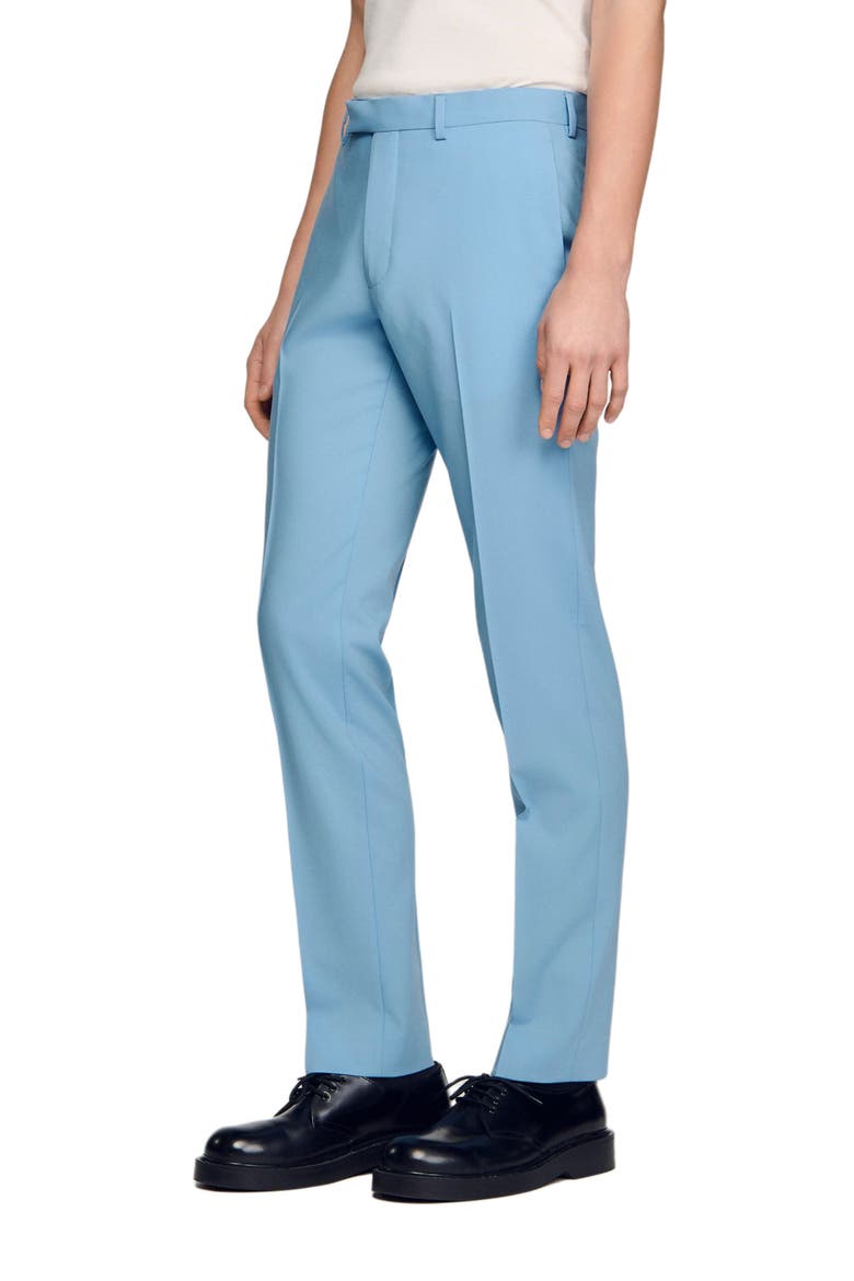 Wool Suit Trousers, Main, color, Sky blue