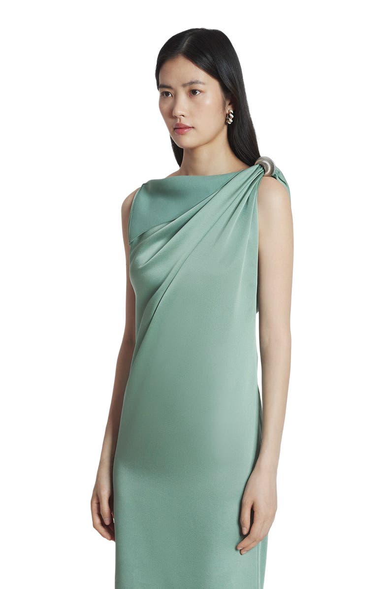 Lanvin ARPÈGE RING DRAPED SATIN DRESS, Alternate, color, 