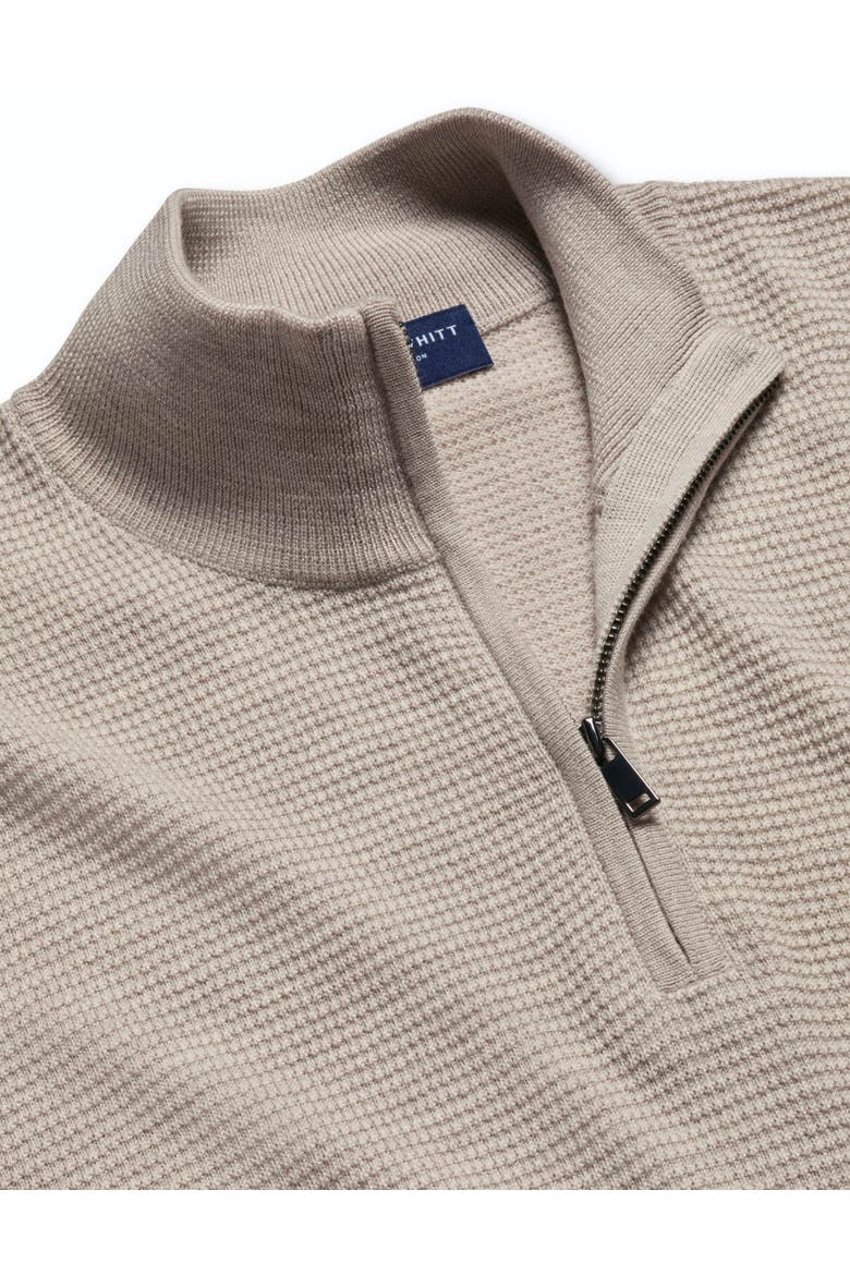 Pure Merino Texture Zip Neck Sweater, Alternate, color, Limestone