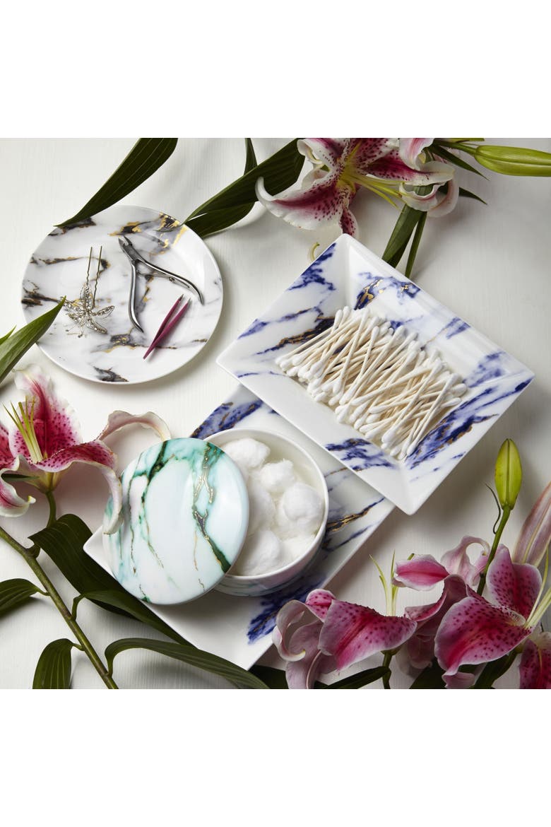 Marble Azure Vide Poche / Jewelry Tray, Alternate, color, White