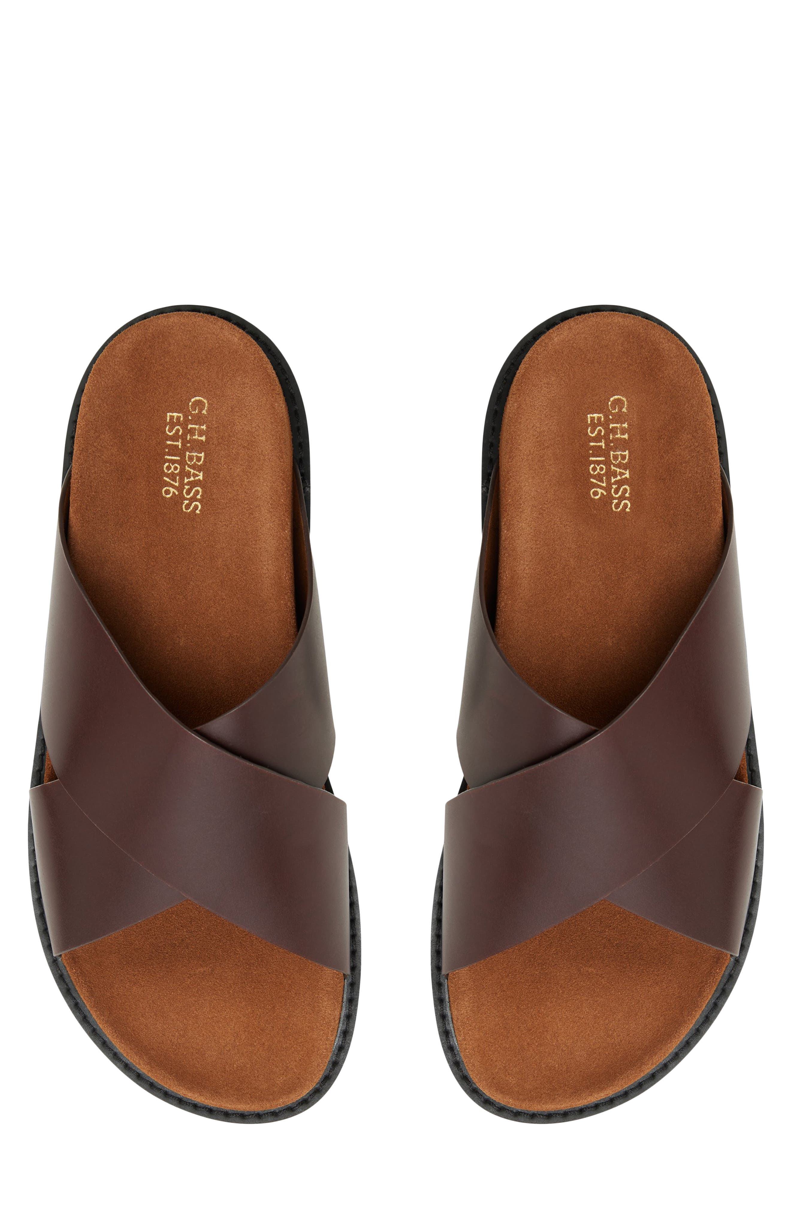 G.H.BASS Charleswood Cross Strap Sandal, Alternate, color, Dark Brown