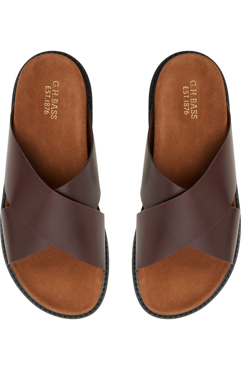 G.H.BASS Charleswood Cross Strap Sandal, Alternate, color, Dark Brown