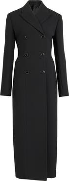 Alaïa Tailored Wool Blend Crepe Coat